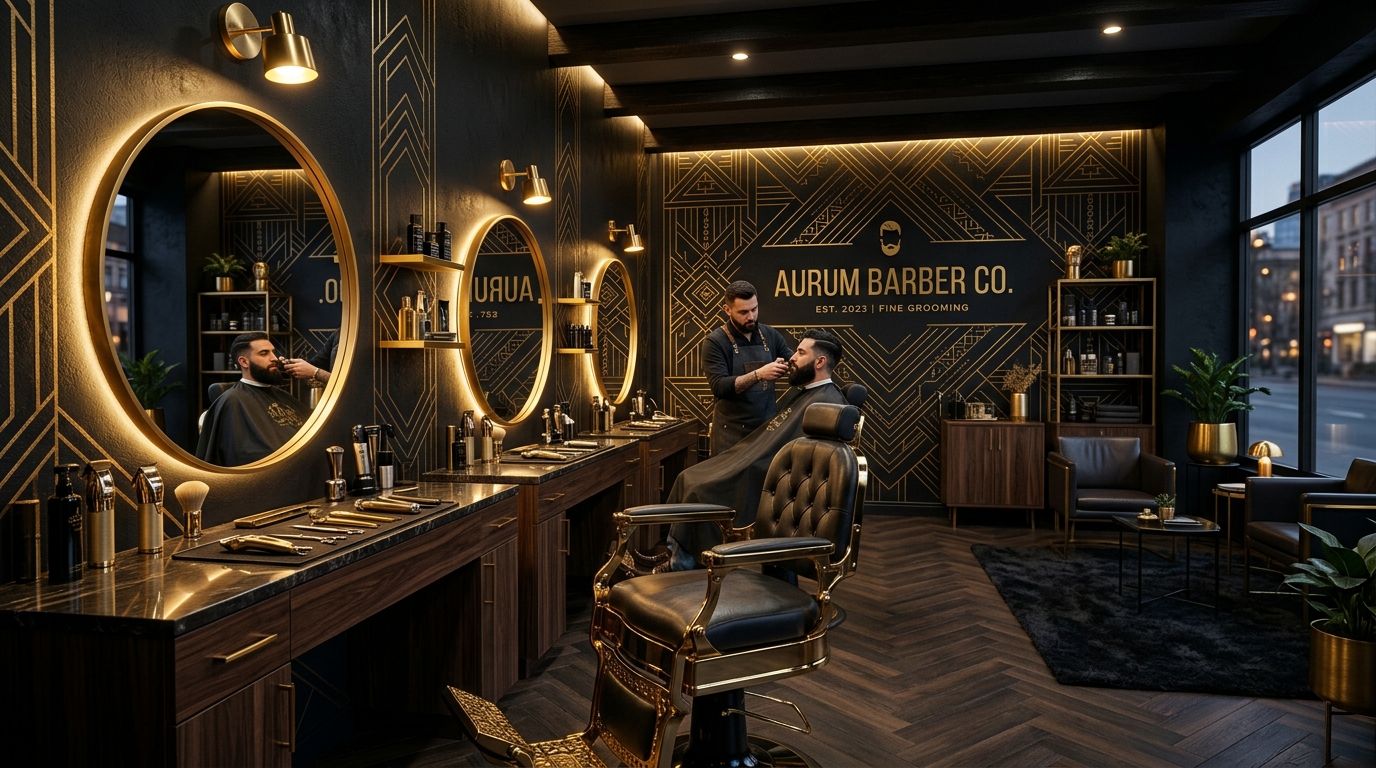 Azteca Barbershop Interior 3D